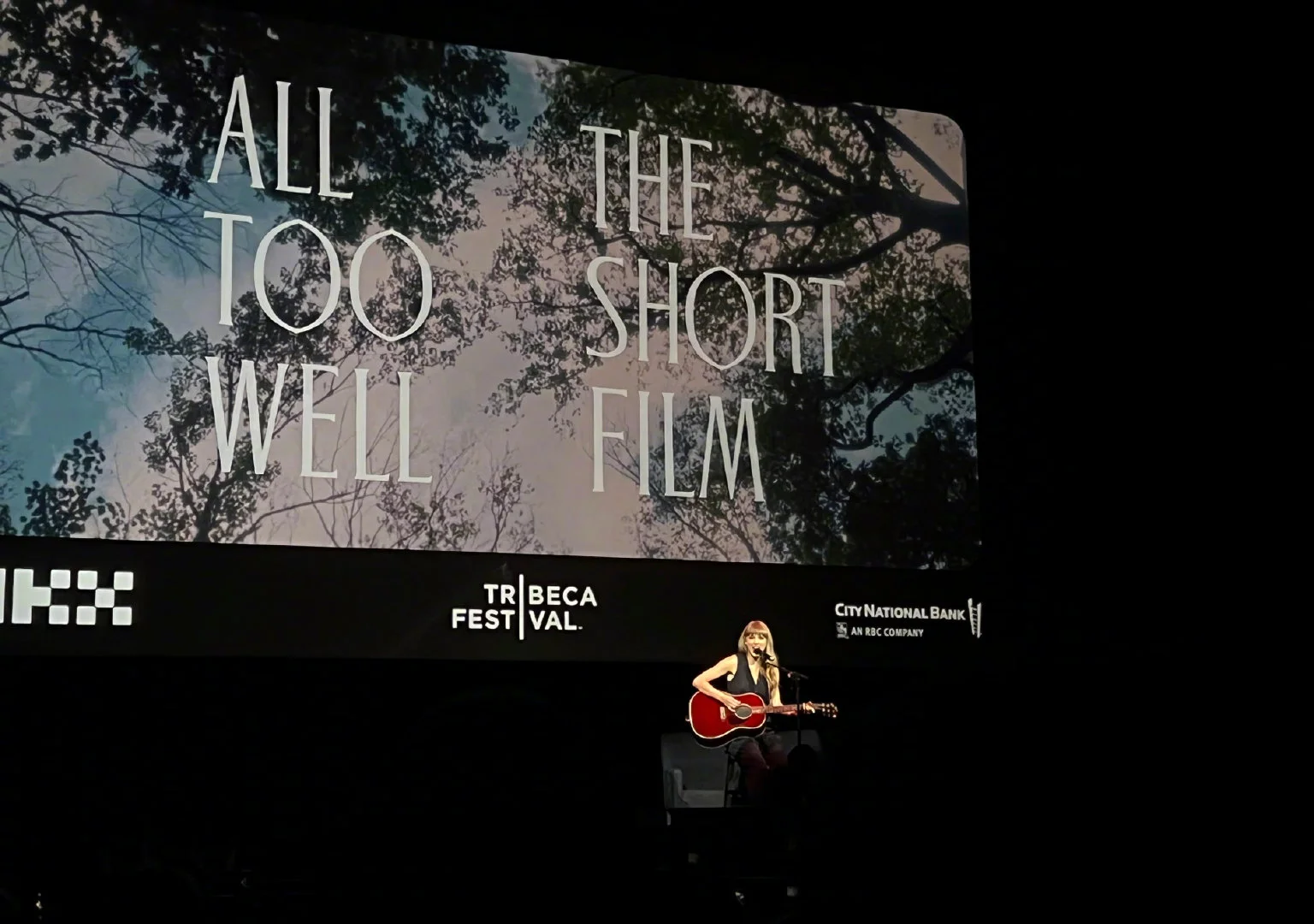 Taylor Swift with her short film "All Too Well" at Tribeca Film Festival in New York