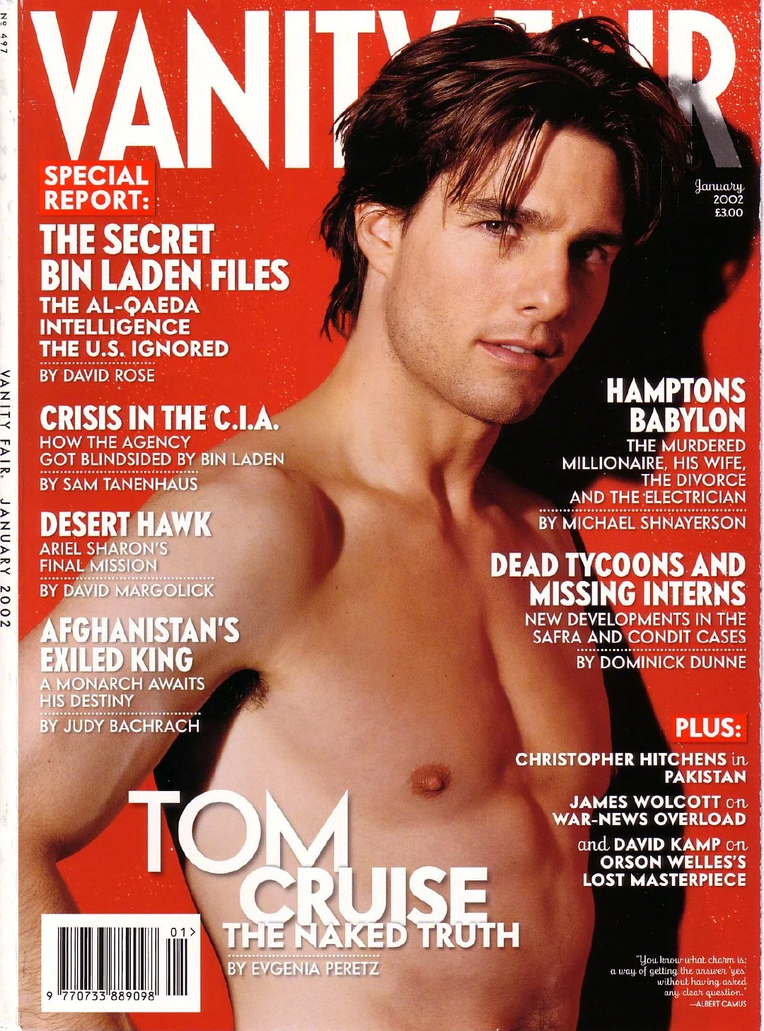 "Vanity Fair" magazine reviews Tom Cruise in the January 2002 issue