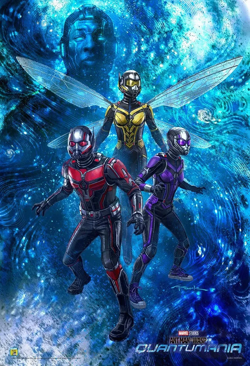 "Ant-Man and the Wasp: Quantumania" released a poster at 2022 SDCC, Ant-Man+Wasp+Ant-Man daughter Cassie Lang, Kang the Conqueror | FMV6
