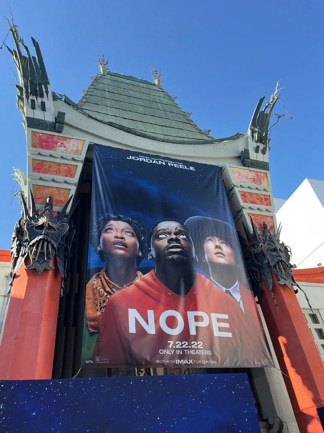 Director Jordan Peele and stars Daniel Kaluuya, Keke Palmer, Steven Yeun, Brandon Perea at the world premiere of horror film 'Nope' in Los Angeles | FMV6