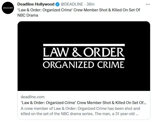 'Law & Order: Organized Crime' crew member shot and killed on set | FMV6