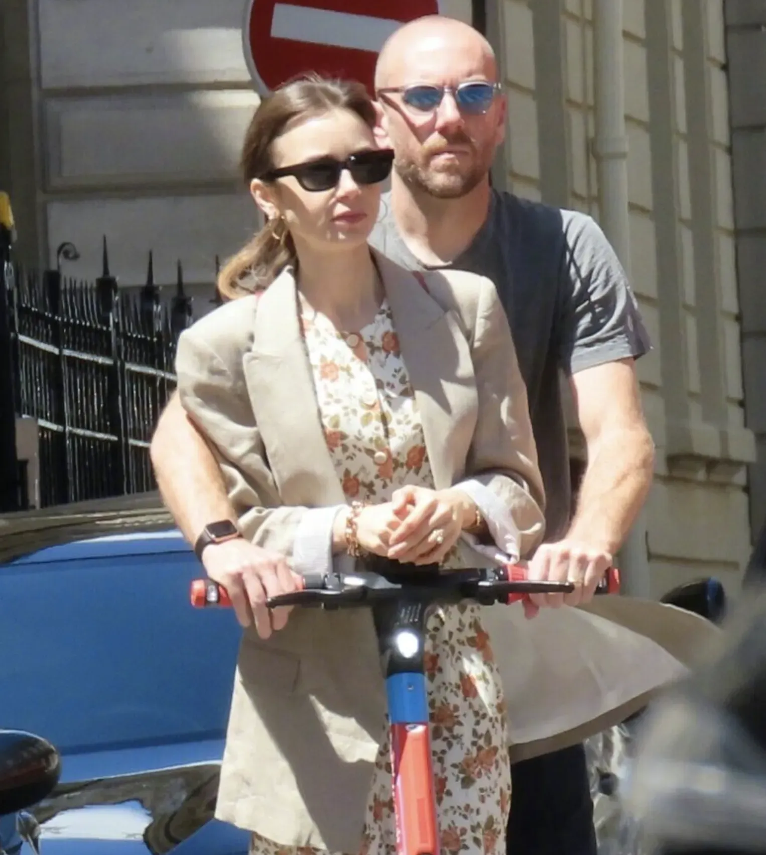 Lily Collins and her husband Charlie McDowell ride scooters in the streets of Paris | FMV6