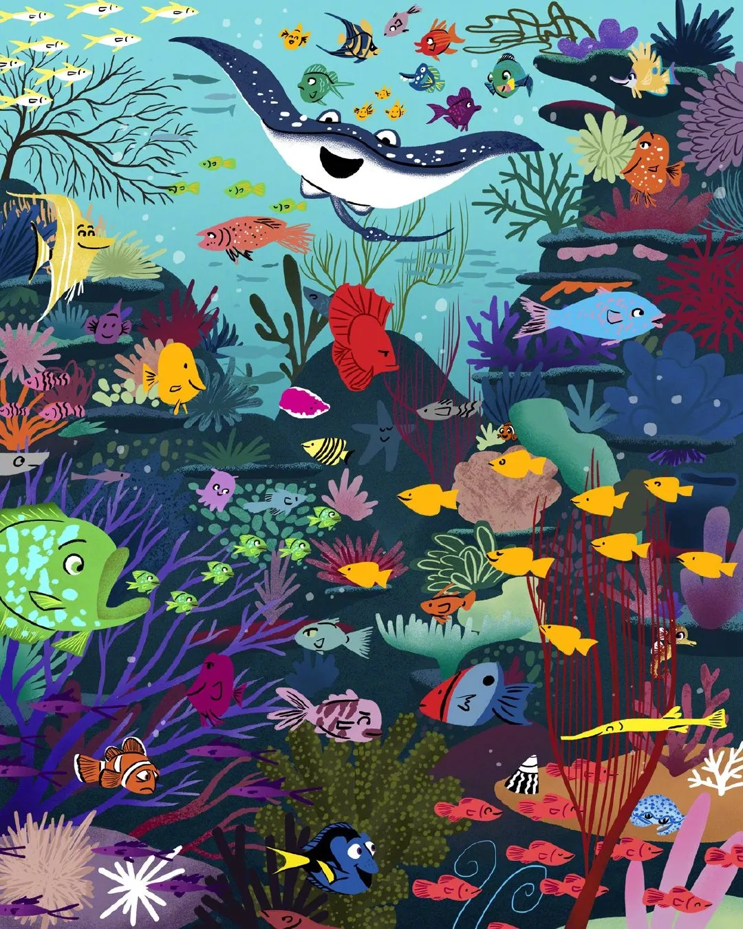 Pixar shares painter Daniel Gray-Barnett's 'Finding Nemo' art painting | FMV6