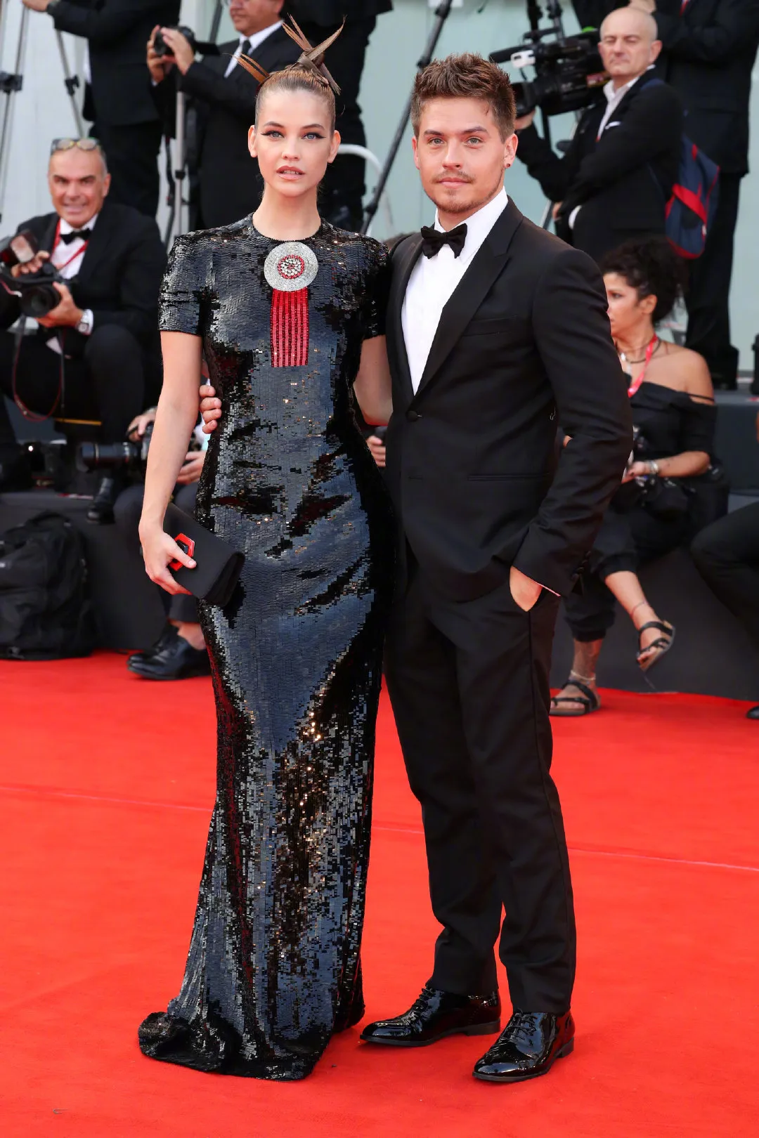 Barbara Palvin and Dylan Sprouse at the opening red carpet of the 79th Venice International Film Festival | FMV6
