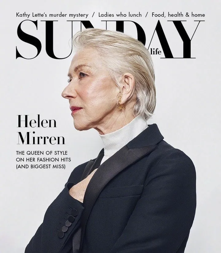 Helen Mirren, "Sunday Life" Magazine August Photo | FMV6