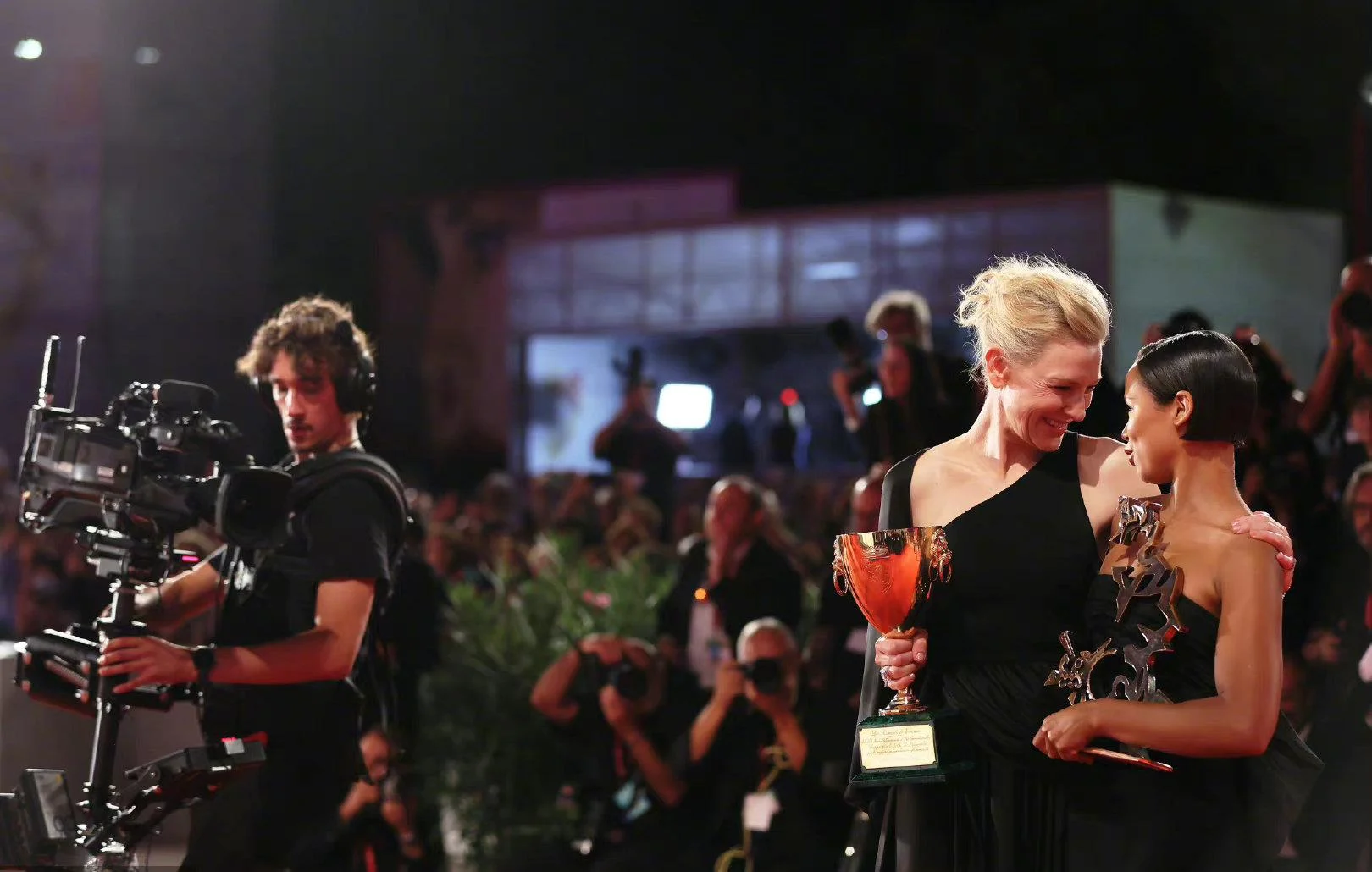 2022 Venice winner Cate Blanchett and Best Young Actor Taylor Russell