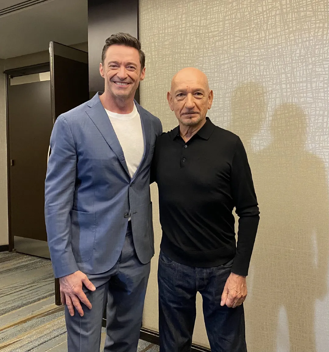 Hugh Jackman shares a photo of a chance encounter with Ben Kingsley | FMV6