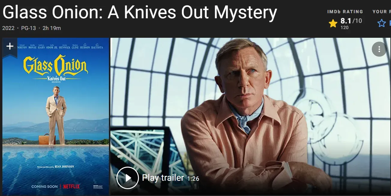 "Knives Out‎ 2" received word of mouth after its premiere at TIFF: 88% on Rotten Tomatoes, 84 on MTC, 8 on IMDB | FMV6