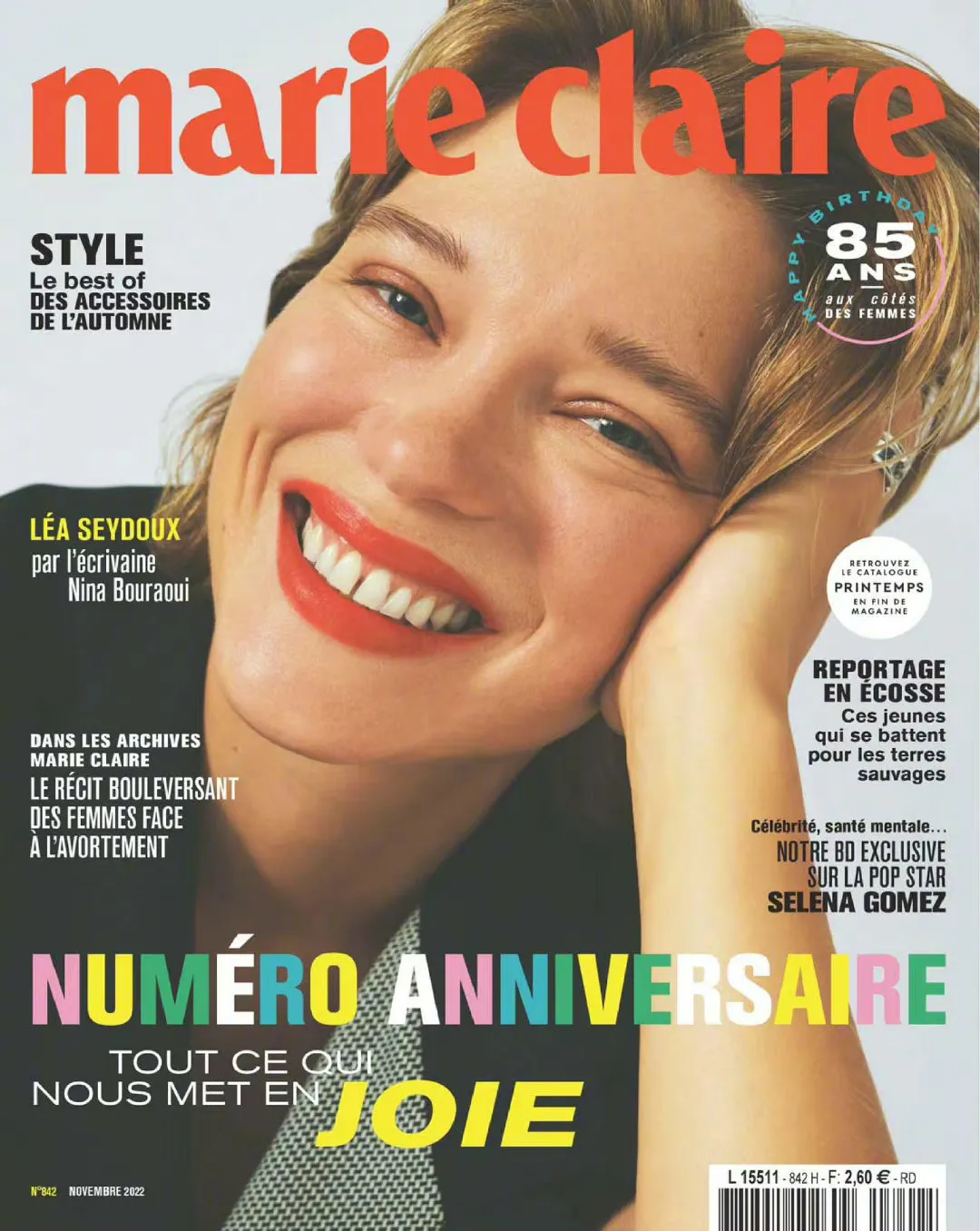 Léa Seydoux, photo of 'Marie Claire' magazine French November issue | FMV6