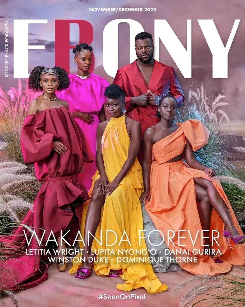 'Black Panther: Wakanda Forever' crew, 'Ebony' magazine 11/12 issue photo | FMV6