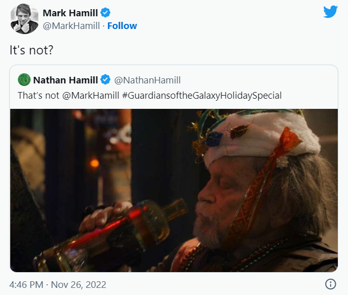 Mark Hamill Responds to 'Guardians of the Galaxy Holiday Special' Cameo Rumors | FMV6