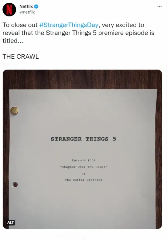 'Stranger Things' Season 5 First Episode Title Announced, Writer Still Duffer Brothers | FMV6