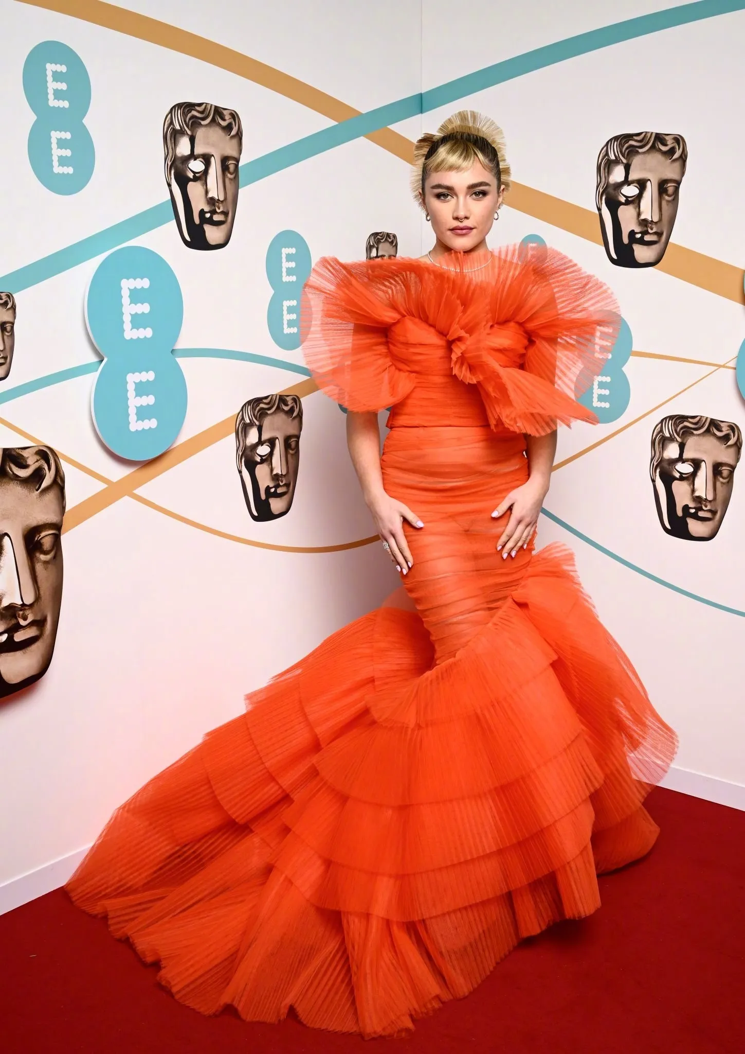 Florence Pugh attends 2023 British Academy Film Awards red carpet | FMV6