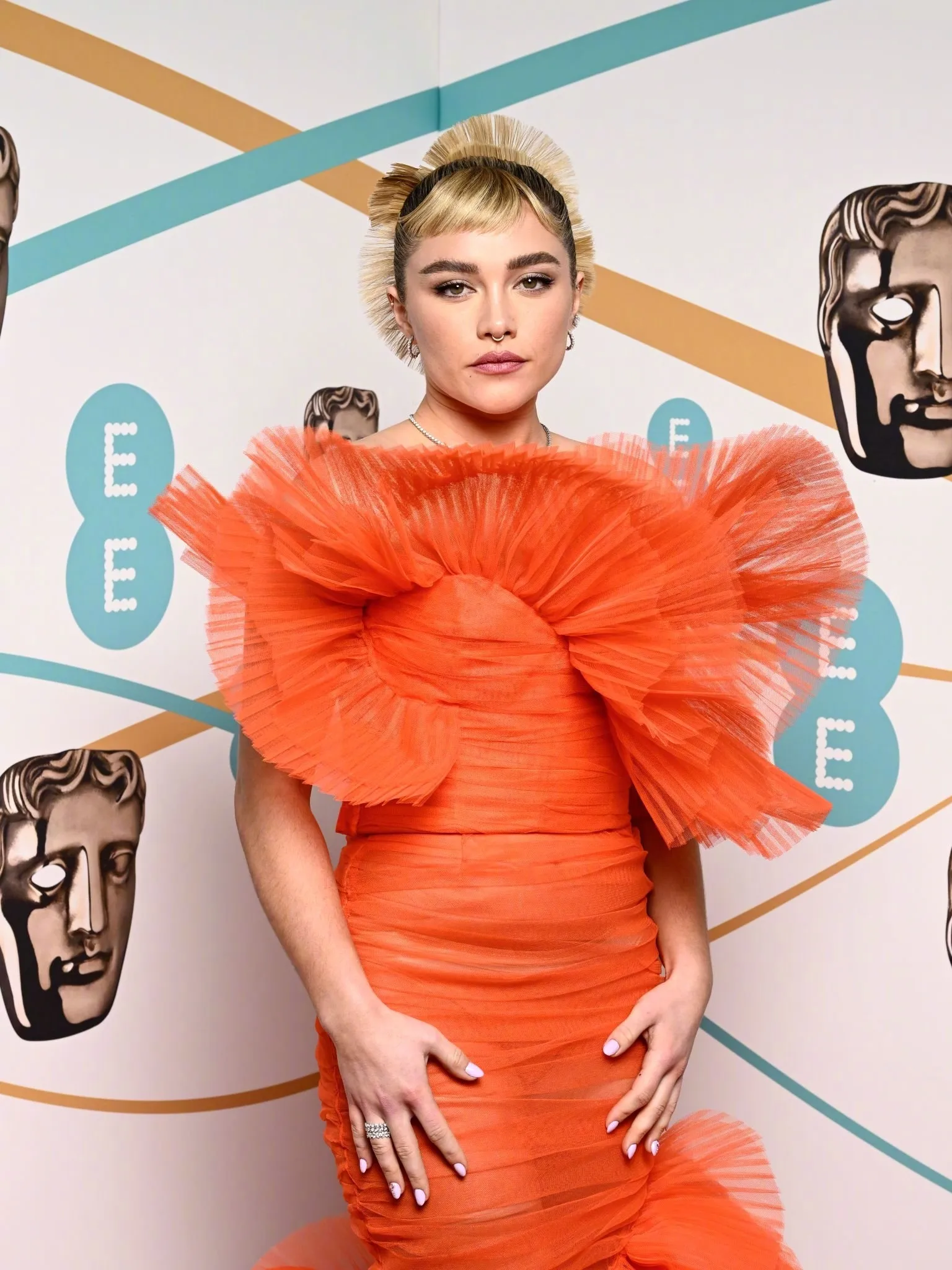 Florence Pugh attends 2023 British Academy Film Awards red carpet | FMV6