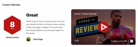 Michael Bakari Jordan's 'Creed III' gets an 8 on IGN: Mastering the formula for success! | FMV6